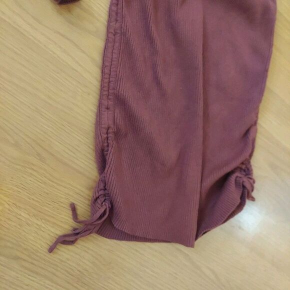 Planet Gold Brown Ribbed Knit Knee Length Bodycon Sweater Dress Sz Large - Picture 2 of 8